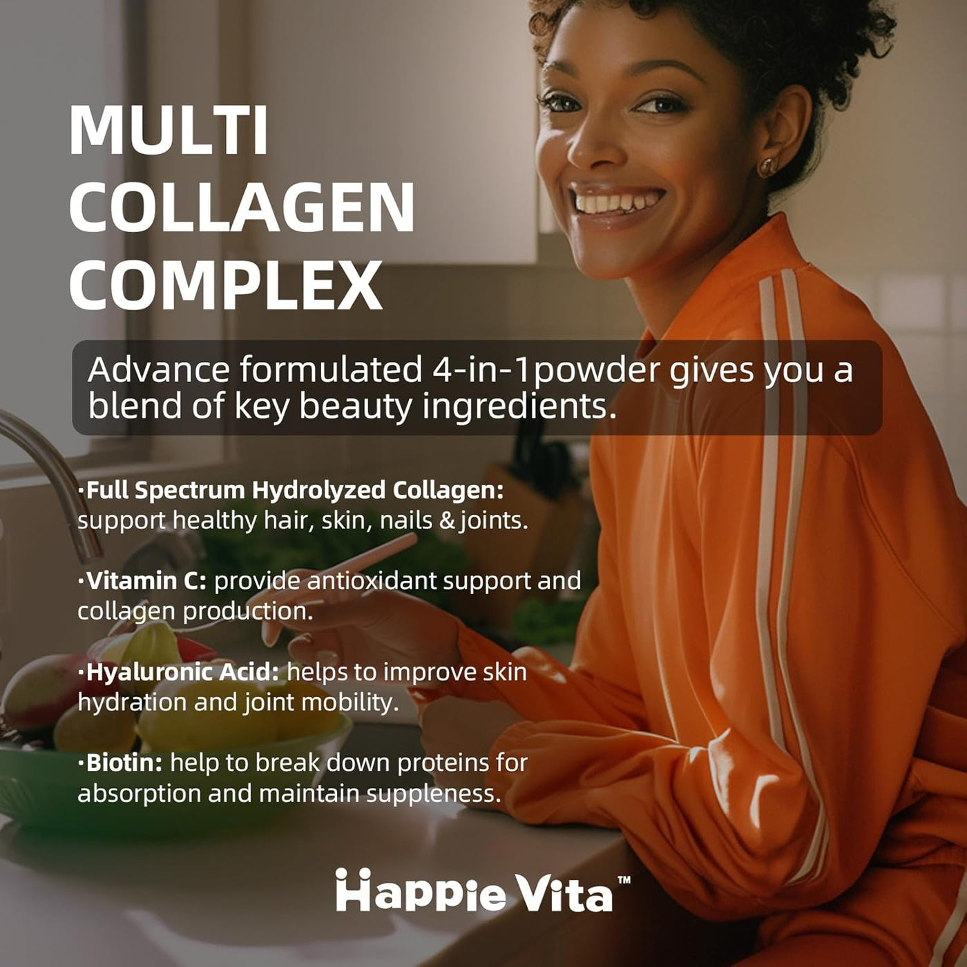 Multi Collagen Peptides Powder, Type I, II, III, V, X Hydrolyzed Collagen